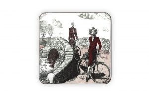 cyclemiles-vintage-couple-bicycle-drinks-coaster