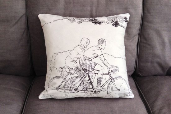 cyclemiles-black-and-white-vintage-bicycle-cushion