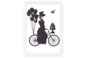 party-cyclist-bicycle-greeting-card