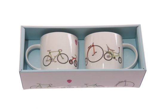 two-bicycle-mugs-gift-set