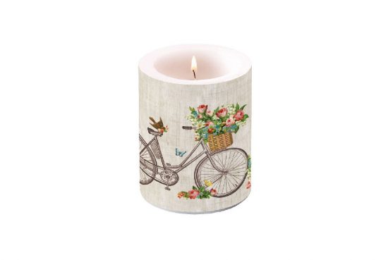 robin-on-a-bicycle-candle