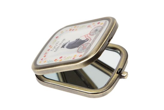 badger-on-a-bicycle-compact-mirror