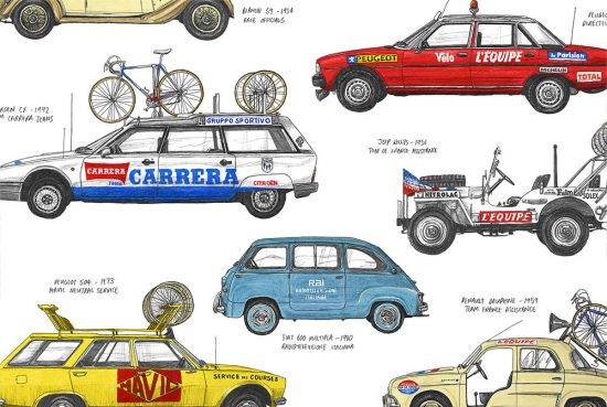 race-support-vehicles-cycling-print-by-david-sparshott