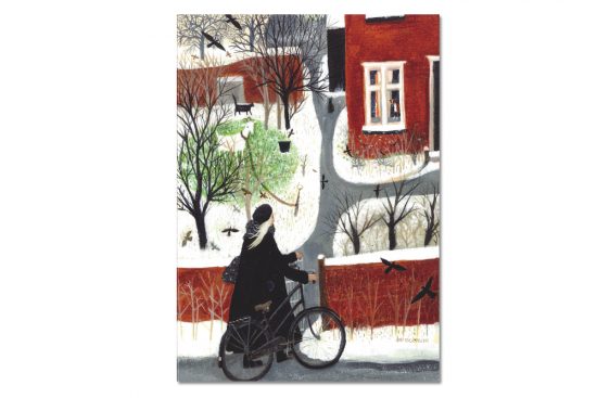 arriving-home-bicycle-greeting-card